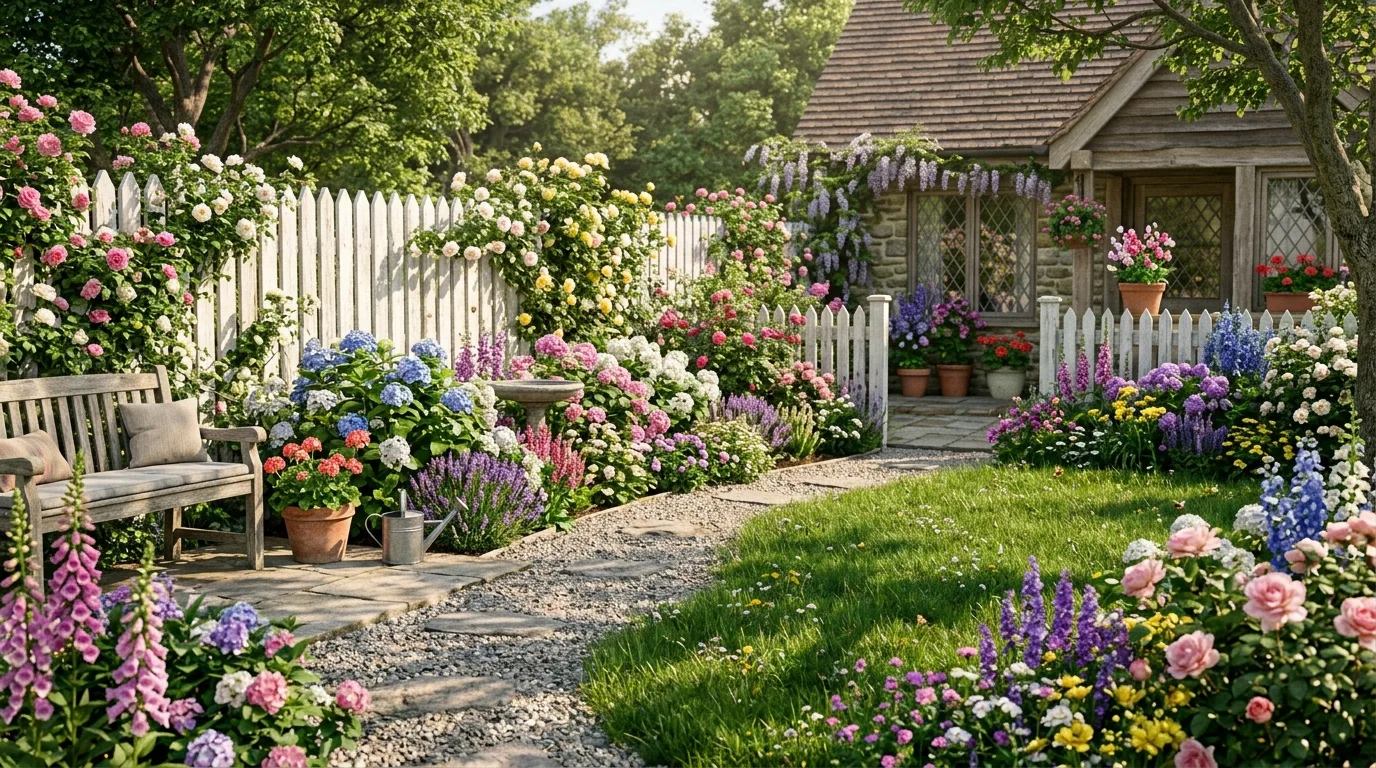 White Picket-Style Privacy Fence